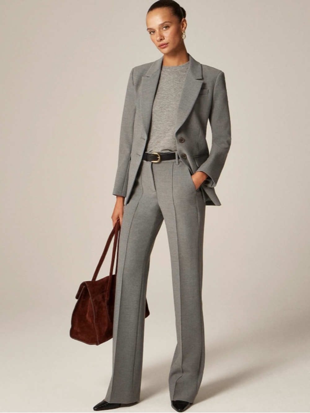 J. Crew Tall Natalia Pant Four-season Stretch Heather Smoked Graphite Gray